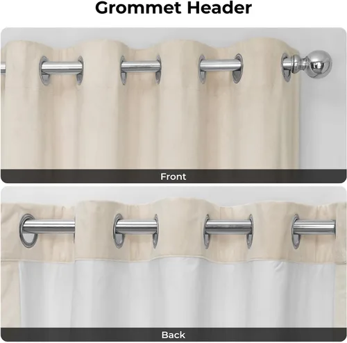 Vista 5 de Half Price Drapes VPCH-110602-84-GRBO cortinas oscurecedoras de ojales terciopelo