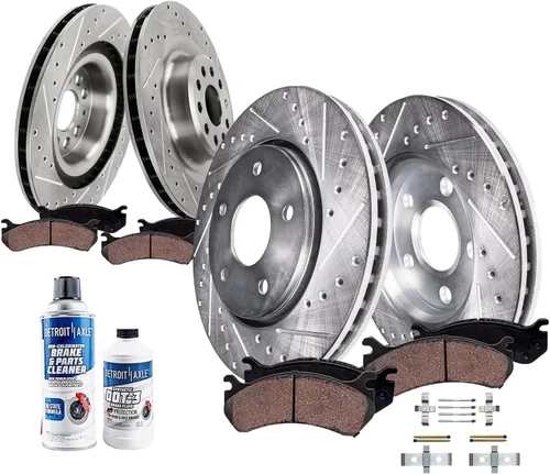 Vista 42 de Detroit Axle - Kit de freno trasero para Chevy Silverado 1500 Avalanche GMC Sierra 1500 2007-2014, Suburban Yukon XL 1500 Tahoe Escalade EXT ESV