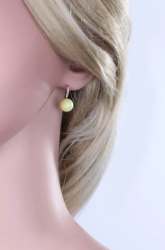 Vista 3 de Aretes colgantes hechos con perlas de cristal de Swarovski, regalos para mujer, multicolor, tono plateado