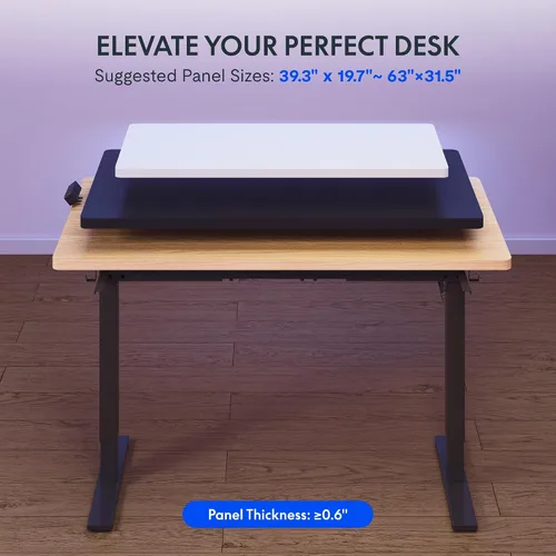 Vista 7 de FLEXISPOT EN2 Marco de escritorio de pie con regleta de alimentación de abrazadera y bandeja de gestión de cables, base de escritorio eléctrica