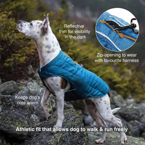 Vista 3 de Kurgo Loft Chaqueta para Perro - Abrigo Acogedor Reversible para Aventuras al Aire Libre - Resistente al Agua - Ajuste Atlético - Tela Lavable a