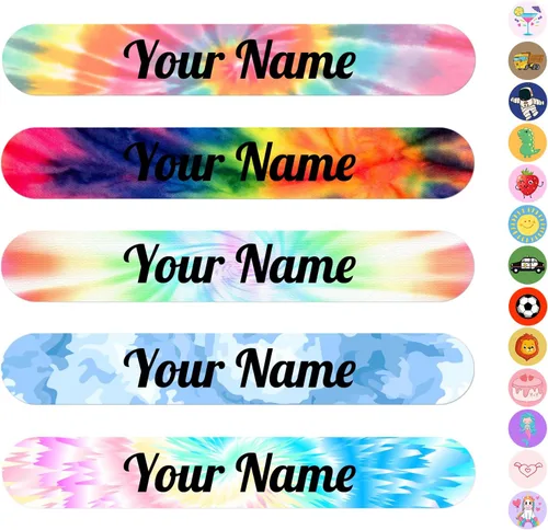 Vista 19 de 100 calcomanías de nombre personalizadas para niños, etiquetas de nombre personalizadas para suministros escolares, guardería, etiquetas