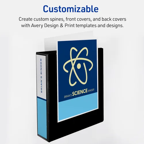 Vista 5 de Avery Carpeta antiadherente resistente, referencia EZD, 3 pulgadas, azul marino (79803)