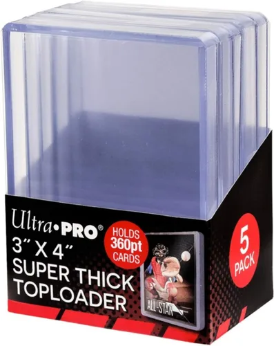 Vista 4 de Ultra Pro Portadores de tarjetas de béisbol súper gruesas de 3 x 4, cloruro de polivinilo, para 75pt de tarjetas (paquete de 25)