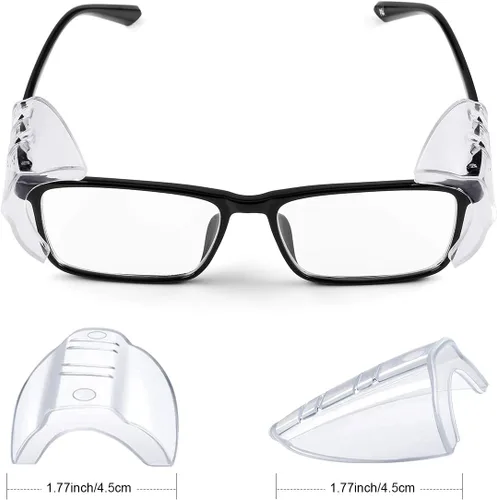 Vista 3 de MELASA Protectores laterales para lentes graduados, protectores laterales flexibles para lentes graduados, se adapta a anteojos pequeños a medianos
