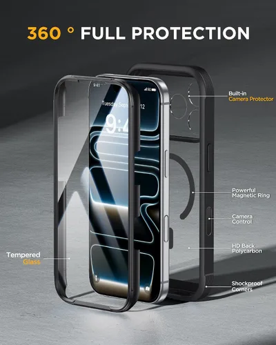 Vista 115 de Miracase Serie de vidrio para iPhone 11 de 6.1 pulgadas, funda protectora de cuerpo completo resistente mejorada con protector de pantalla de vidrio