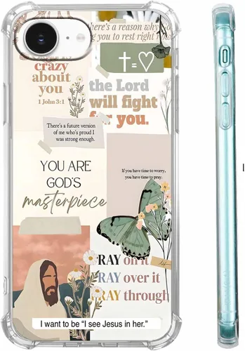 Vista 25 de Funda para Celular con Versículos de la Biblia, Colocación de Citas Cristianas de Jesús, Diseño Collage, Funda Protectora Suave de TPU de Moda