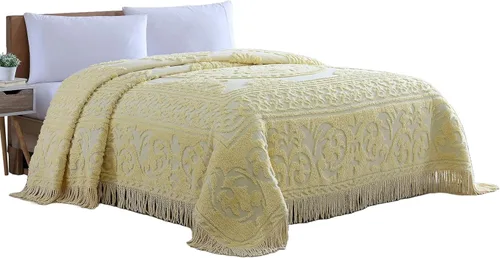 Vista 17 de Beatrice Home Fashions Medallón de chenilla, funda estándar, azul