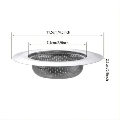 Vista 2 de Coladores para fregadero de cocina, colador de drenaje para fregadero de cocina, esenciales de cocina (negro) (paquete de 2) borde ancho grande