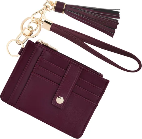 Vista 37 de KNGITRYI Billeteras pequeñas de pulsera para mujer RFID para tarjetas de crédito, cartera con llavero, cartera para tarjetas de crédito