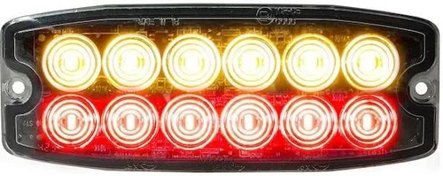 Vista 6 de Buyers Products 8890400 - Luz estroboscópica LED ultra fina de doble fila, 5 pulgadas, ámbar, 12 LED, patrones de flash síncronos y alternos, luz