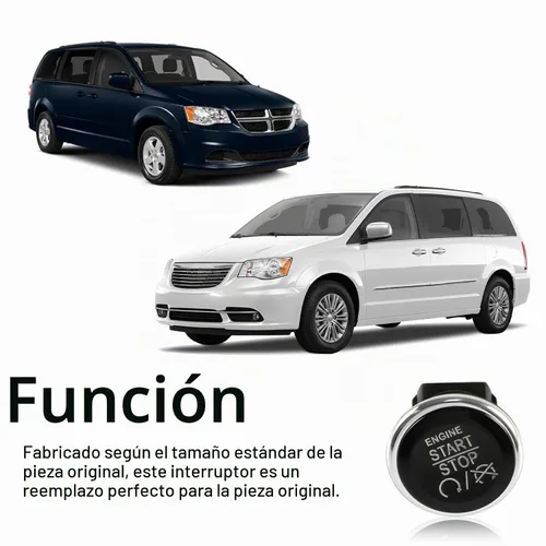 Vista 5 de FUSCH Interruptor de Botón de Arranque y Parada del Motor con Encendido sin Llave Compatible con Chrysler 300 / Town & Country, Dodge