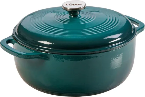 Vista 10 de Lodge - Horno holandés de hierro fundido esmaltado de 6 cuartos de galón con tapa – Asas duales – Apto para horno hasta 500° F o en estufa - Úselo