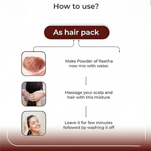 Vista 3 de 100% Pure & Natural Reetha Powder, Kunkudukai powder,Soapnut (200 Grams), for Hair Growth, Hair wash,Scalp and Skin care