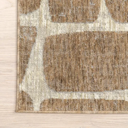 Vista 4 de Nuloom Aadhya - Alfombra geométrica de 2 x 8 pies para sala de estar, dormitorio, comedor, entrada, pasillo, color marrón claro