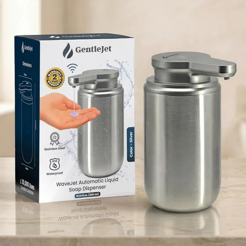 Vista 10 de GentleJet WaveJet - Dispensador automático de jabón espumoso con sensor sin contacto, USB-C recargable, acero inoxidable 304, IPX5 resistente al