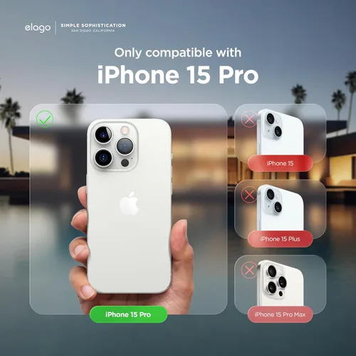 Vista 2 de elago Compatible con Funda para iPhone 15 Pro, funda de silicona líquida, funda protectora de cuerpo completo, a prueba de golpes, funda delgada