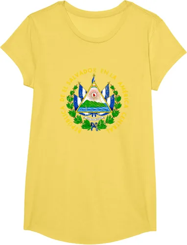 Vista 56 de Escudo de armas de El Salvador Salvadoran Distressed Design T-Shirt