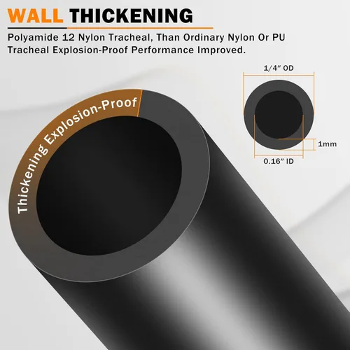 Vista 3 de CheeMuii 30 pies 1/4 línea de aire DOT 1/4" PA12 tubo neumático de nylon 9.1 metros 1/4 pulgada OD tubo de aire neumático tubo de línea de aire
