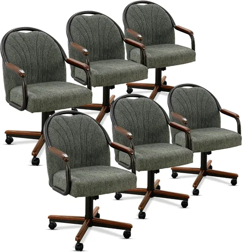 Vista 26 de Chromcraft Juego de 1 silla, silla con ruedas dobles suaves para cocina