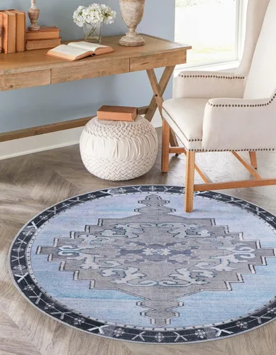 Vista 12 de Unique Loom Timeless Collection - Alfombra de área - Thomas (2' x 3' 1" ovalada, negro y blanco/gris)