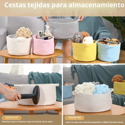 Vista 7 de Happyiren Linda Cesta Tejida para Regalo – Cesta de Regalo Vacía Beige para Guardería, Regalos de Fiesta de Bebé, Cumpleaños, Boda, Cestas Boo