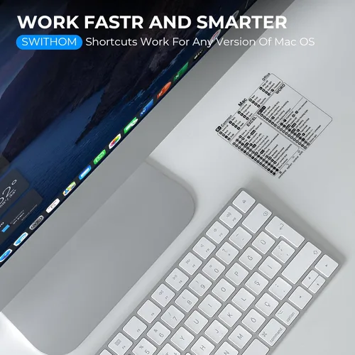 Vista 6 de Pegatina os Oficina (1pcs) MacBook Air Pro keyboard shortcuts cheat sheet sticker. Clear vinyl decal for computer laptop reference accessories
