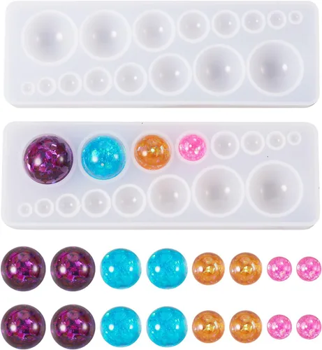 Vista 16 de Craftdady Molde de silicona con gemas de cabujón de 10 cavidades, molde de fundición de resina ovalada para resina epoxi UV, bricolaje