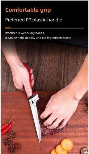 Vista 7 de Cuchillo deshuesador de cocina, cuchillo de chef de 5.7 pulgadas, cuchillo japonés de acero hecho a mano, hoja de precisión para deshuesar limpio