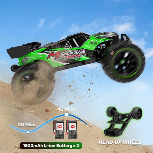 Vista 5 de Autos RC a escala 1:14 para adultos, 40+KPH de alta velocidad con control remoto de alta velocidad, camión de control remoto todoterreno 4x4
