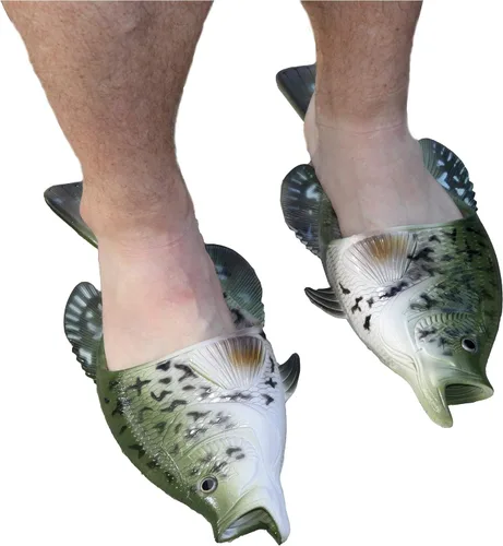 Vista 3 de Rivers Edge Products Crappie Fish Sandalias, plantilla contorneada antideslizante, grande