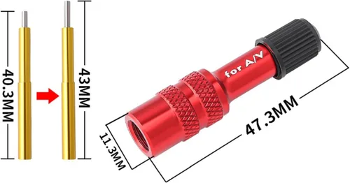 Vista 4 de Adaptador de válvula de horquilla delantera de bicicleta Boquilla Negro