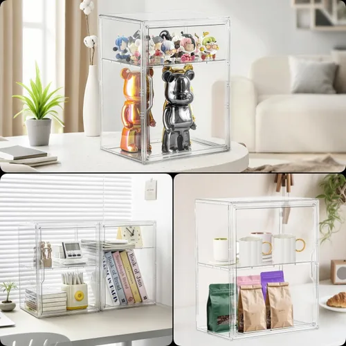 Vista 6 de Attelite - Cajas de almacenamiento para botas de acrílico, tamaño XL, 2 unidades Clear Shoe Organizer,Acrylic Display Case 2 Tiers,Easy