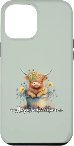 Vista 26 de Lindo bebé Highland vaca ternero amor primavera pastel novedad caso para iPhone 16