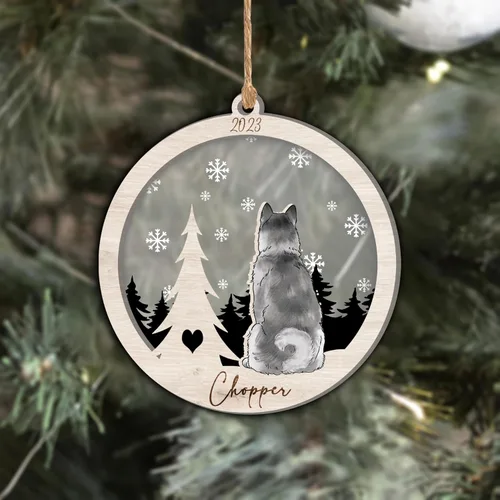Vista 252 de Nazenti Adorno de Navidad conmemorativo personalizado, regalo personalizado de recuerdo de perro, condolencias por pérdida de mascotas, sabueso