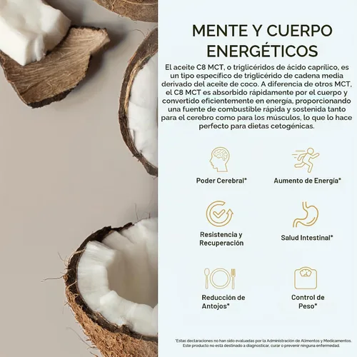 Vista 5 de VitaTradingCo. Aceite 100% puro C8 MCT, sin sabor, 64 porciones