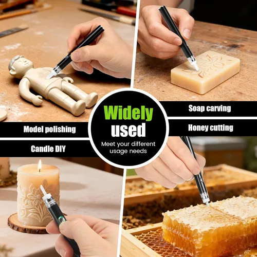 Vista 7 de Cuchillo caliente eléctrico, kit de herramientas de corte de calor con hoja de cerámica, multiherramienta portátil de calentamiento de hoja