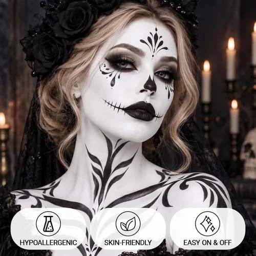 Vista 3 de White Cream Face Body Paint, 2.37oz Large Tube Clown White Makeup Blanco