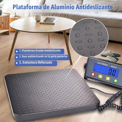 Vista 4 de Surmountway - Báscula de envío industrial con plataforma de aluminio antideslizante, 11.8 x 11.8 pulgadas, báscula postal digital portátil negra