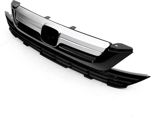 Vista 3 de Parrilla delantera superior e inferior cromada compatible con Honda CR-V 2007 2008 2009 Rejilla superior e inferior cromada