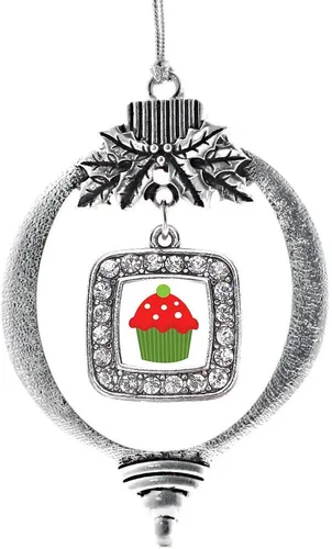 Vista 137 de Inspired Silver - Bon Voyage Cruise Ship Charm Ornamento – Adornos navideños cuadrados de plata con joyas de circonita cúbica