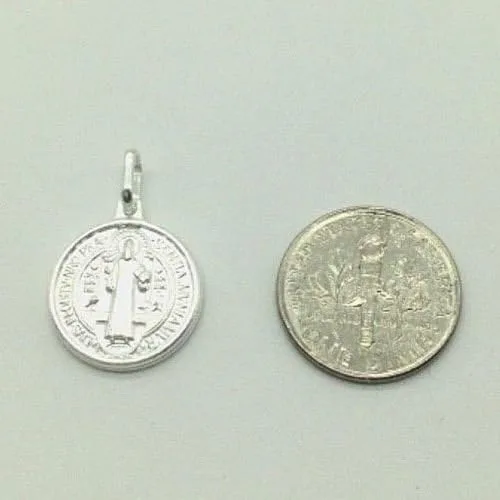 Vista 3 de Plata de Ley 925Colgante De San Benito 25x 15mm925plata medalla de San Benito 25x 15mm