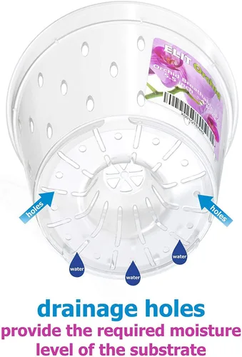 Vista 3 de Maceta para orquídeas con orificios, para interiores, de plástico transparente