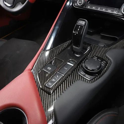 Vista 4 de Daeiclru Cubierta de panel de palanca de cambios de control central para Toyota Supra GR A90 A91 MK5 2019-2022, consola de palanca de cambios de ABS