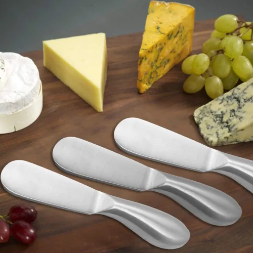 Vista 9 de SourceTon Juego de esparcidor de queso de 4 piezas, cuchillos multiusos de acero inoxidable para esparcir queso y mantequilla