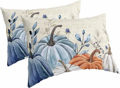 Vista 13 de Funda de almohada corporal de calabazas de otoño, fundas de almohada suaves decorativas para sofá largo y lumbar, funda de cojín con cierre