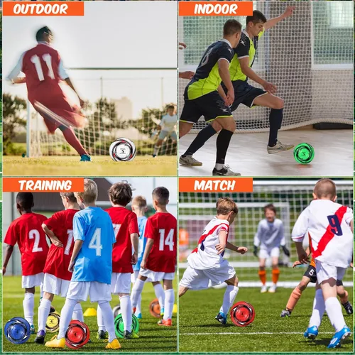 Vista 5 de 12 pelotas de fútbol para adultos, bolas de fútbol desinfladas a granel, tamaño oficial 4 5 con bombas, entrenamiento al aire libre e