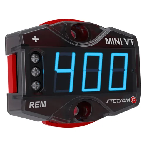Vista 3 de Stetsom MiniVT-HV - Pantalla digital Mini voltímetro LED azul de alta precisión, hasta 455 V CC, panel de voltaje de batería de automóvil