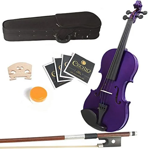 Vista 13 de Mendini by Cecilio Juego de viola de madera maciza de 12 pulgadas para principiantes, kit de viola acústica tallada a mano con estuche rígido, arco