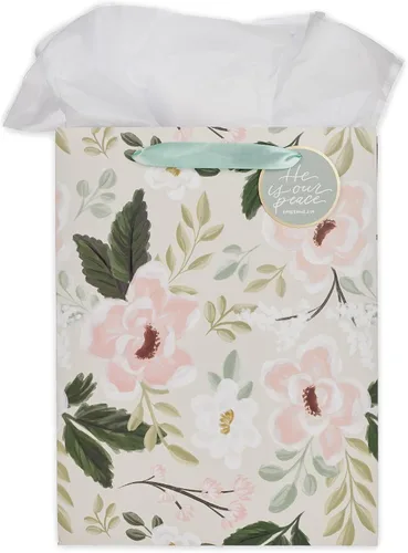 Vista 13 de Christian Art Gifts Bolsa de regalo grande de las Escrituras de Paisaje con tarjeta de felicitación y juego de papel de seda para niños: cada